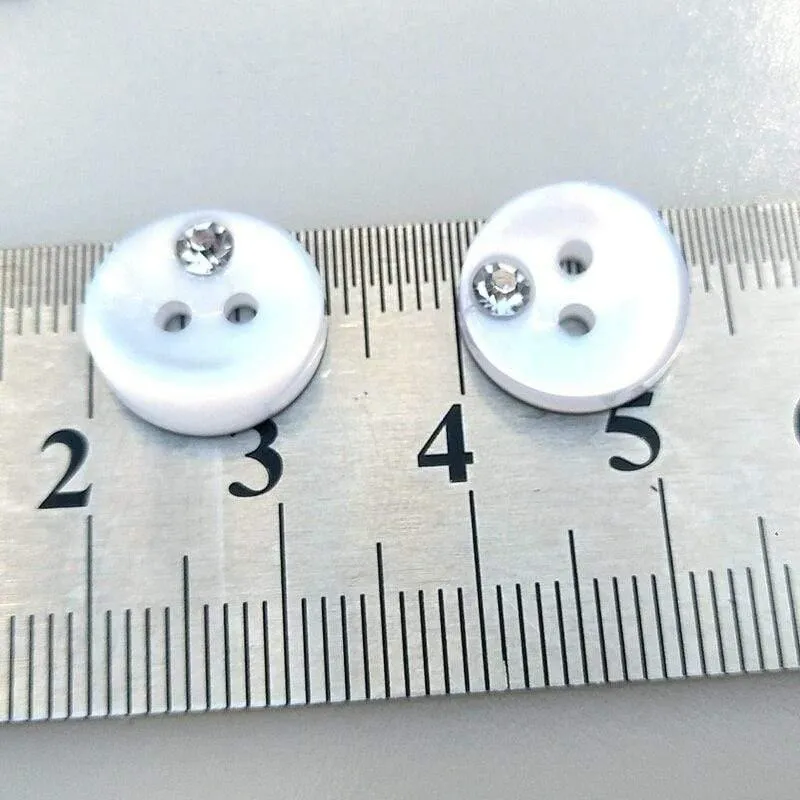 Kleidung Botones Hl 50 Stück 12 mm Harzknöpfe mit Strass Hemd Bekleidung Nähzubehör DIY Handwerk Strasssteine