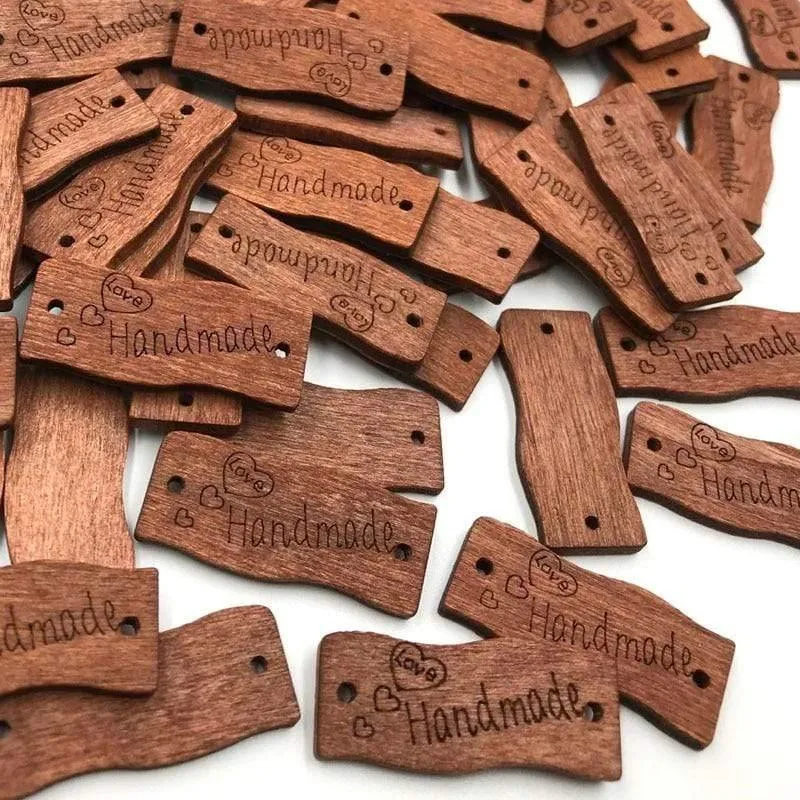 50/100 Stück Mix 30mm handgemachte Holzknöpfe Applikation DIY Basteln Nähen WB426
