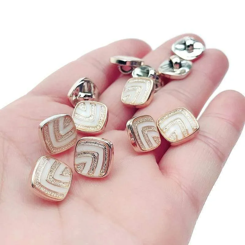 50/150 Stück 10mm quadratisch tropfender Ölschaft Überzugsknöpfe DIY Bekleidung Nähzubehör Hemdknöpfe