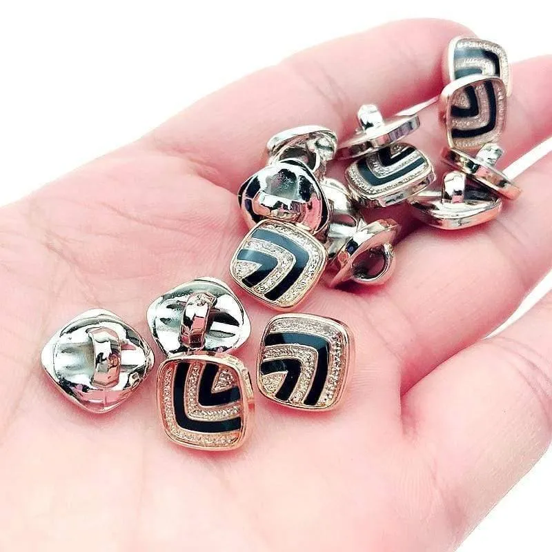 50/150 Stück 10mm quadratisch tropfender Ölschaft Überzugsknöpfe DIY Bekleidung Nähzubehör Hemdknöpfe