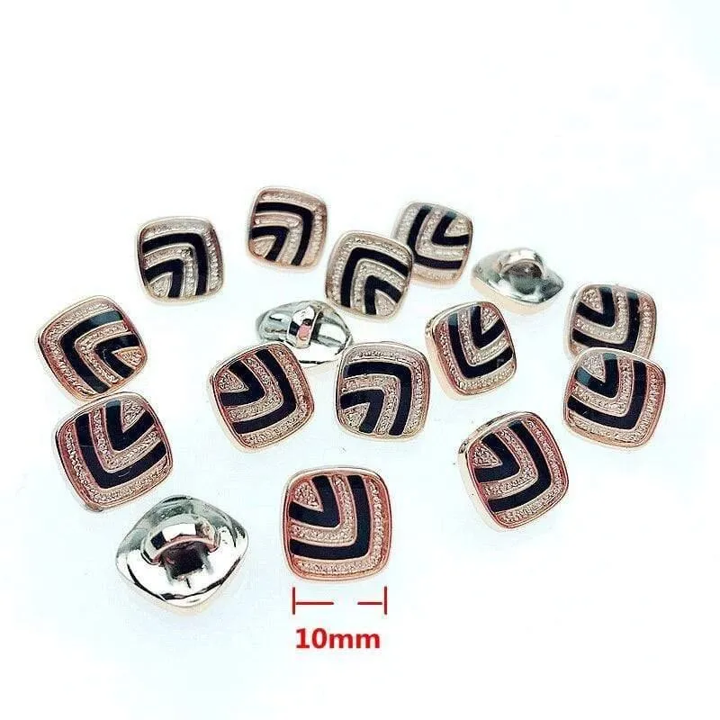 50/150 Stück 10mm quadratisch tropfender Ölschaft Überzugsknöpfe DIY Bekleidung Nähzubehör Hemdknöpfe