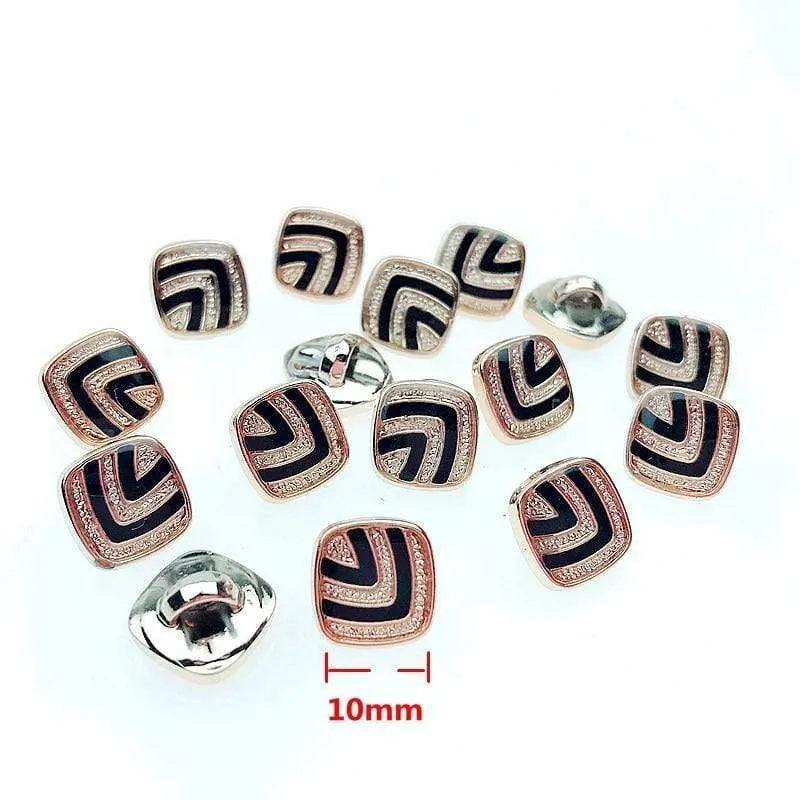 50/150 Stück 10mm quadratisch tropfender Ölschaft Überzugsknöpfe DIY Bekleidung Nähzubehör Hemdknöpfe