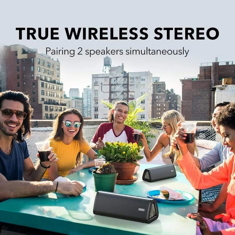Tragbarer Bluetooth-Lautsprecher, 360°-Stereo-Sound, 20 W, IPX7-wasserdicht, kabelloser Bluetooth 5.0-Lautsprecher, 24 Stunden Spielzeit