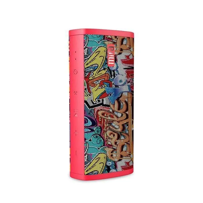 MIFA Red-Graffiti Bluetooth-Lautsprecher, integriertes Mikrofon, Stereo-Rock-Sound, 10 W, tragbarer kabelloser Lautsprecher für den Außenbereich, unterstützt TF-Karte