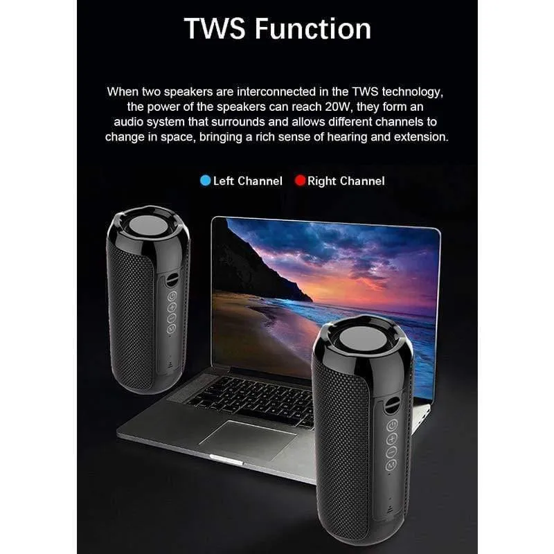 Bluetooth-Lautsprecher Tragbarer Outdoor-Sportlautsprecher Drahtloser Mini-Säulen-Musikplayer Unterstützung FM-Radio-Aux-Eingang