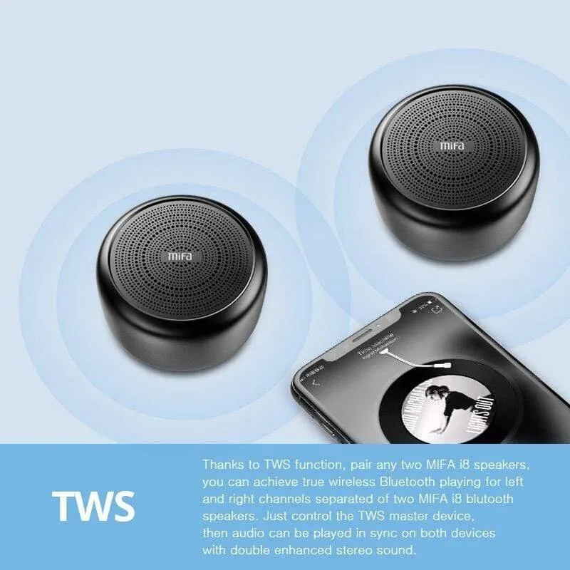 Tragbarer Bluetooth-Lautsprecher Mifa I8, eingebautes Mikrofon, Gehäuse aus Aluminiumlegierung, Mini-Lautsprecher, kabelloser Bluetooth 4.2 MP3-Musik-Player (mehrfarbig)