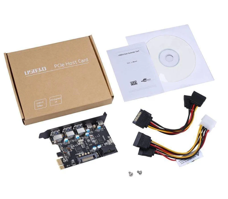 PCI-E auf Typ C (2) Typ A (3) USB 3.0 5-Port PCI Express-Erweiterungskarte mit internem 19-Pin-Anschluss für Windows MAC