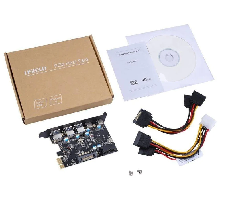 PCI-E auf Typ C (2) Typ A (3) USB 3.0 5-Port PCI Express-Erweiterungskarte mit internem 19-Pin-Anschluss für Windows MAC