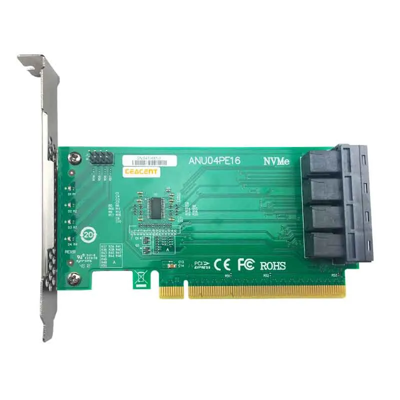 ANU04PE16 NVMe-Controller SFF8643-SFF8639 4-Port PCIe3.0 X16 SSD Exp Riser (nicht mit Kabeln, unterstützt nicht LSI 8643*2 bis 8639*2 ）