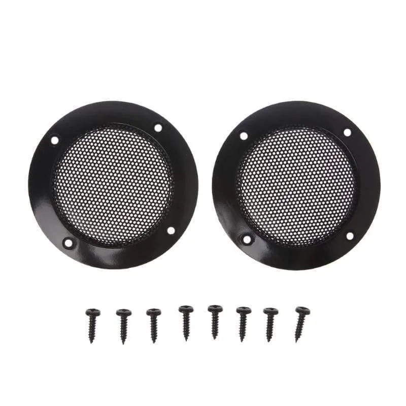 OOTDTY 2PCS 2 Zoll Schwarz Auto Lautsprecher Grill Mesh Gehäuse Net Schutzhülle Lautsprecher