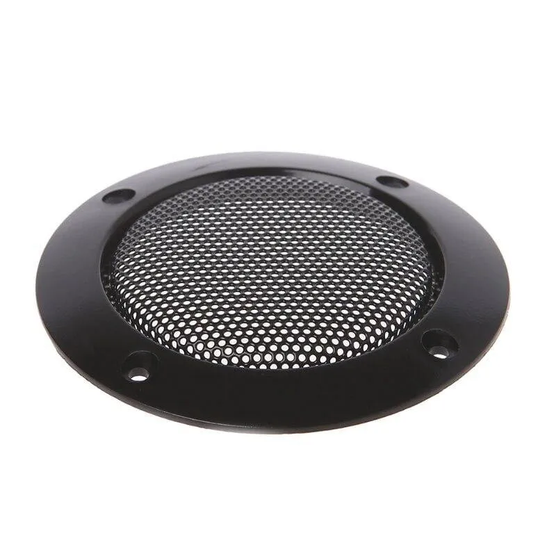 OOTDTY 2PCS 2 Zoll Schwarz Auto Lautsprecher Grill Mesh Gehäuse Net Schutzhülle Lautsprecher