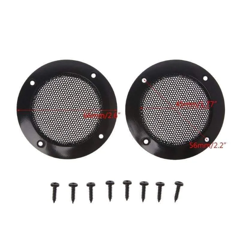 OOTDTY 2PCS 2 Zoll Schwarz Auto Lautsprecher Grill Mesh Gehäuse Net Schutzhülle Lautsprecher