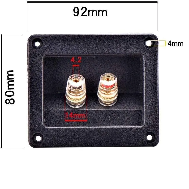 HIFIDIY LIVE Lautsprecher Anschlusskasten Lautsprecher Anschlusskasten Shell 2 Kupferbindungspfosten Kabelkabelanschluss (Loch 75x55mm installieren)