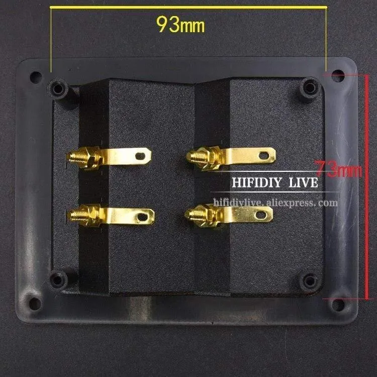 HIFIDIY LIVE Lautsprecher-Klemmenkastengehäuse, 4 Kupfer-Bindungspfosten (Installationsloch 94 x 74 mm), Drahtkabelstecker/Lautsprecher-Anschlussdose