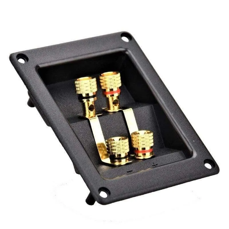 HIFIDIY LIVE Lautsprecher-Klemmenkastengehäuse, 4 Kupfer-Bindungspfosten (Installationsloch 94 x 74 mm), Drahtkabelstecker/Lautsprecher-Anschlussdose