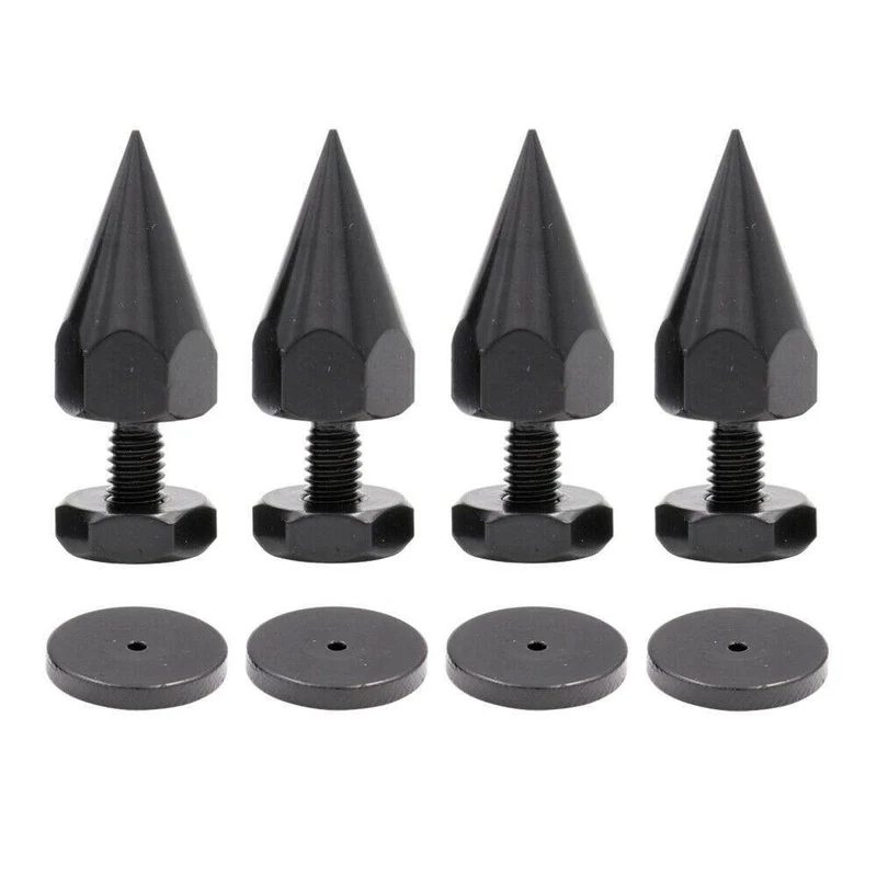 4 STÜCKE AUDIO SPIKE FEET M6 Gewinde 46mm Metall Eisen Isolation Studio Monitor Plattenspieler Recorder Lautsprechergehäuse Verstärker Füße Basis