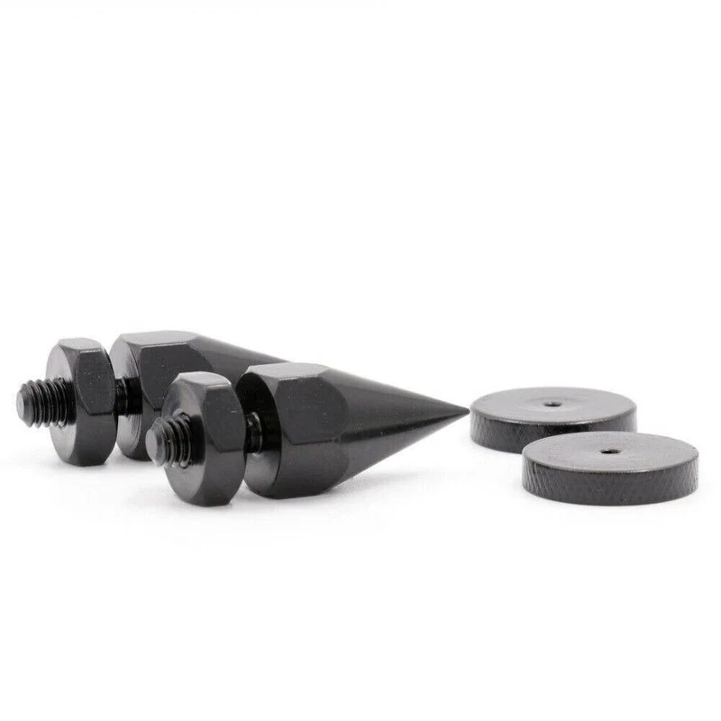 4 STÜCKE AUDIO SPIKE FEET M6 Gewinde 46mm Metall Eisen Isolation Studio Monitor Plattenspieler Recorder Lautsprechergehäuse Verstärker Füße Basis