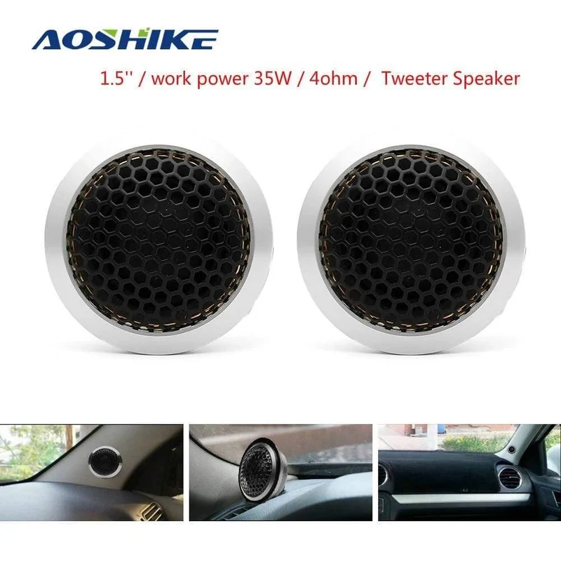 AOSHIKE 2PCS 1.5 '' Hochtöner-Lautsprecher 4 Ohnm 180W 12V Aluminiumlegierung Mini Hocheffiziente Hochtöner-Hochtöner-Lautsprecher für Autos