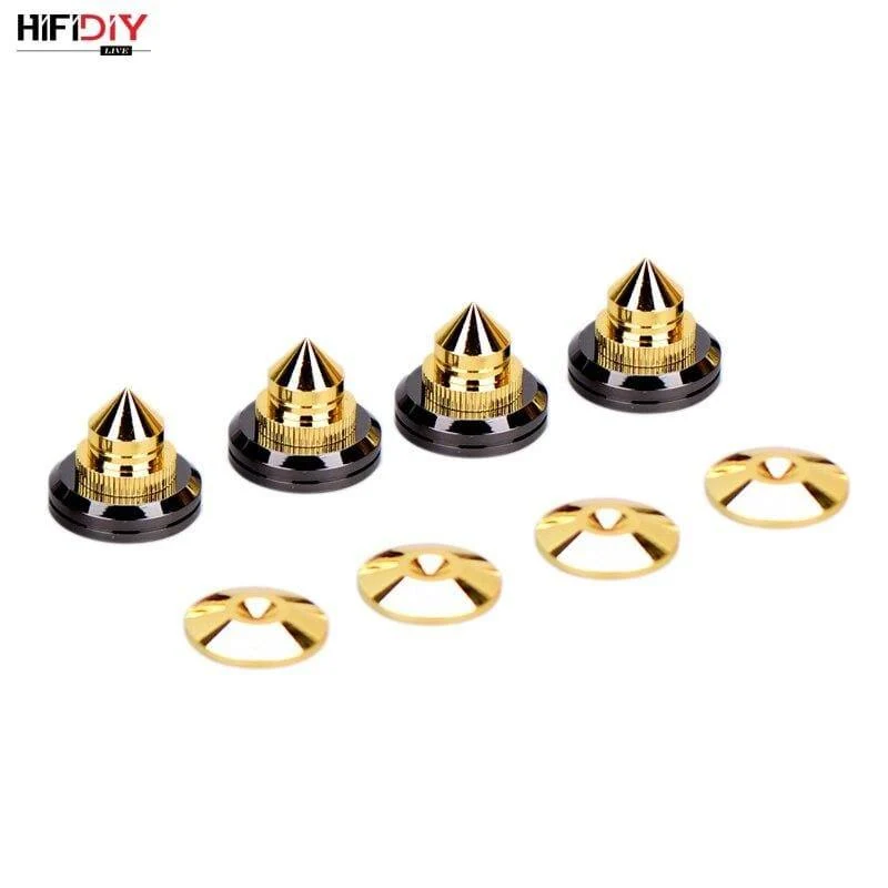 HIFIDIY LIVE 4 Sets oder 4 PCS Lautsprecher Standfüße Fußpolster Zinklegierung Metall (NICHT reines Kupfer) Spikes Kegel Boden Fußnagel M28 * 26