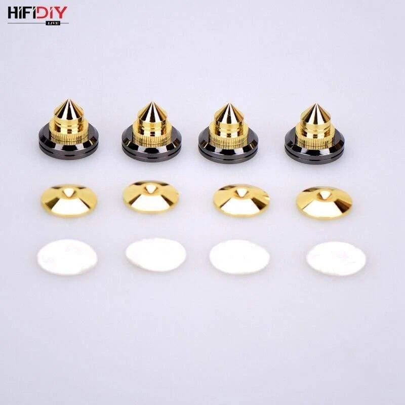 HIFIDIY LIVE 4 Sets oder 4 PCS Lautsprecher Standfüße Fußpolster Zinklegierung Metall (NICHT reines Kupfer) Spikes Kegel Boden Fußnagel M28 * 26