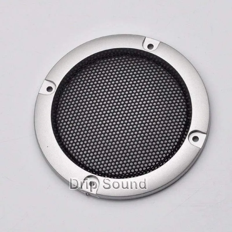 Für 2"/3"/4"/5"/6.5"/8"/10" Zoll Auto-Audio-Lautsprecher-Konvertierungsnetzabdeckung, dekoratives kreisförmiges Metallgitter #Silber + Schwarz