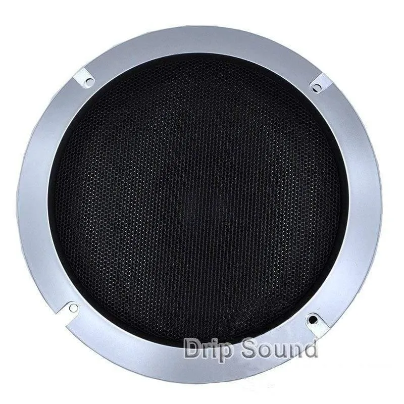 Für 2"/3"/4"/5"/6.5"/8"/10" Zoll Auto-Audio-Lautsprecher-Konvertierungsnetzabdeckung, dekoratives kreisförmiges Metallgitter #Silber + Schwarz