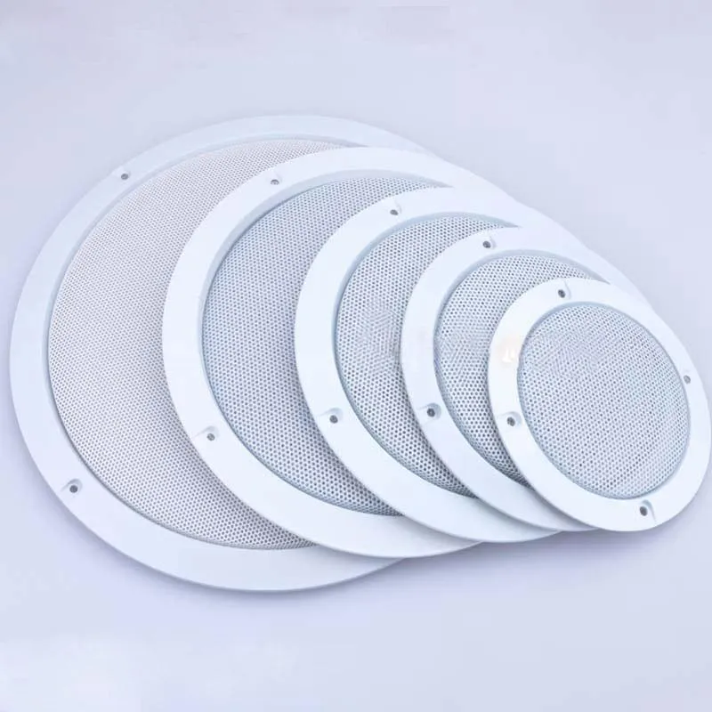Für 3 "/ 4" / 5 "/ 6.5" / 8 "/ 10" Car-Audio-Lautsprecher-Konvertierung Netzabdeckung Dekorativer Kreis Metallgitter-Gitterschutz #Weiß