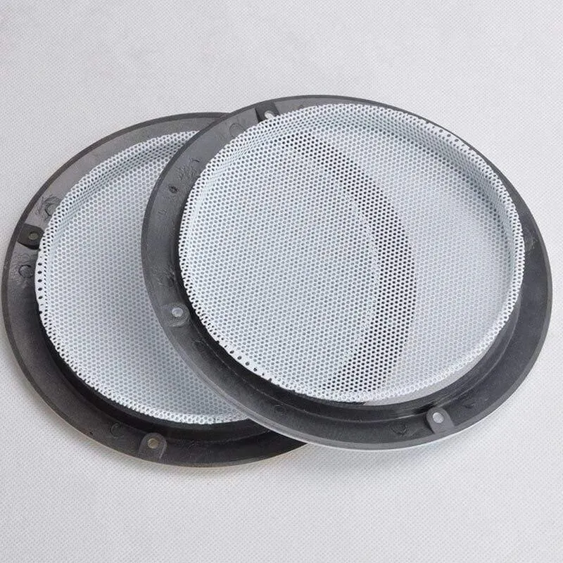 Für 3 "/ 4" / 5 "/ 6.5" / 8 "/ 10" Car-Audio-Lautsprecher-Konvertierung Netzabdeckung Dekorativer Kreis Metallgitter-Gitterschutz #Weiß