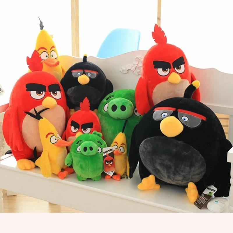 Angry Red Bird Chuck Bomb Bad Piggies Plüschtier Anime-Figuren Stofftier Weihnachtsgeschenke für Kinder Kindergeburtstagsgeschenk