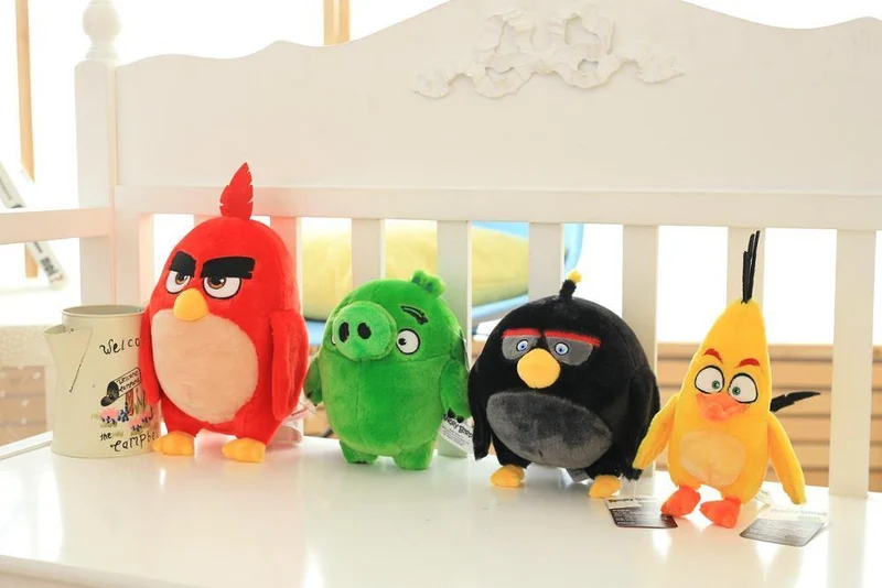 Angry Red Bird Chuck Bomb Bad Piggies Plüschtier Anime-Figuren Stofftier Weihnachtsgeschenke für Kinder Kindergeburtstagsgeschenk