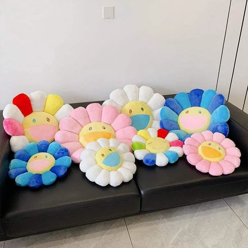 40cm-60cm Sonnenblumenkissen Weiche Blume Gefüllte Puppe Kawaii Kaikai Kiki Buntes Plüschtierkissen Geschenk Sonnenblumenkissen
