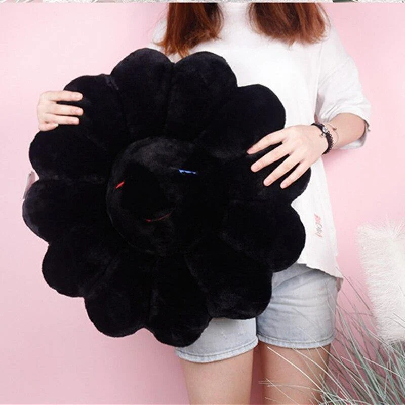 40cm-60cm Sonnenblumenkissen Weiche Blume Gefüllte Puppe Kawaii Kaikai Kiki Buntes Plüschtierkissen Geschenk Sonnenblumenkissen