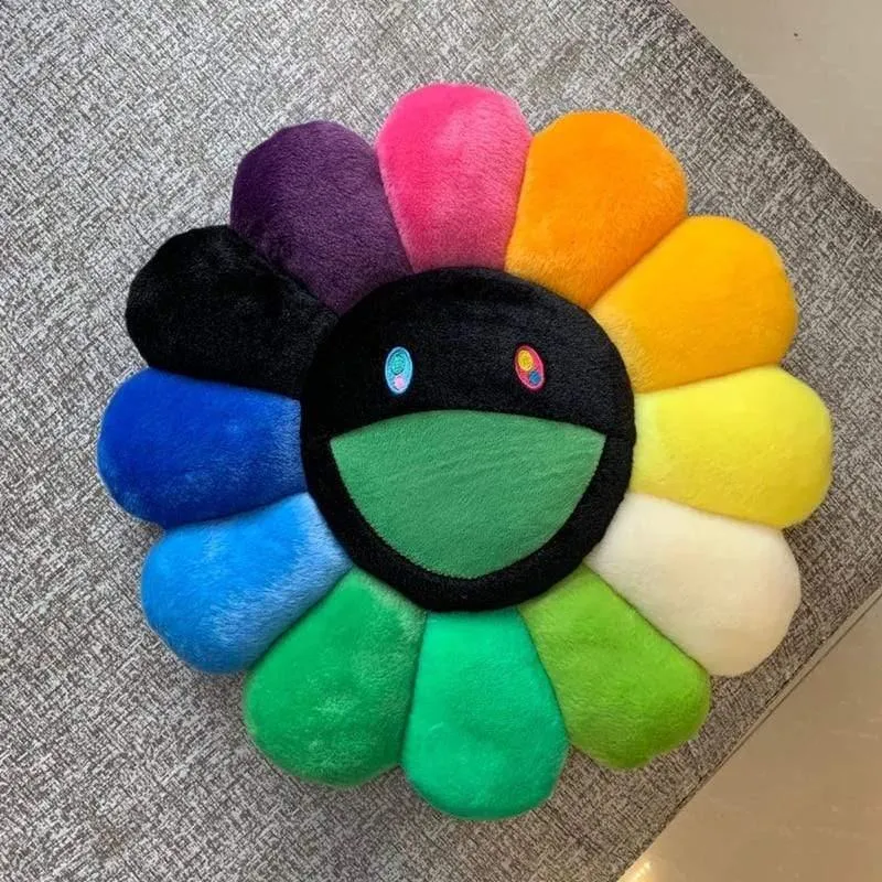 40cm-60cm Sonnenblumenkissen Weiche Blume Gefüllte Puppe Kawaii Kaikai Kiki Buntes Plüschtierkissen Geschenk Sonnenblumenkissen