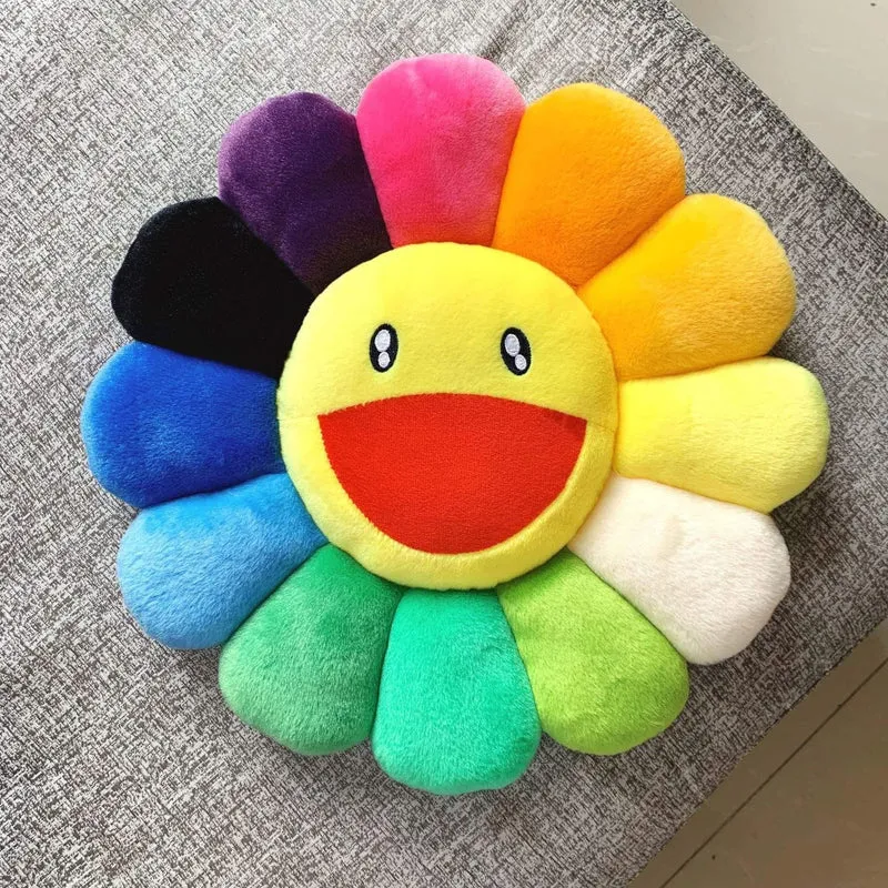 40cm-60cm Sonnenblumenkissen Weiche Blume Gefüllte Puppe Kawaii Kaikai Kiki Buntes Plüschtierkissen Geschenk Sonnenblumenkissen