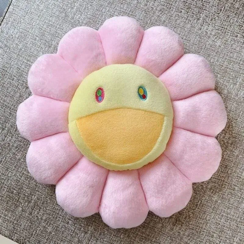 40cm-60cm Sonnenblumenkissen Weiche Blume Gefüllte Puppe Kawaii Kaikai Kiki Buntes Plüschtierkissen Geschenk Sonnenblumenkissen