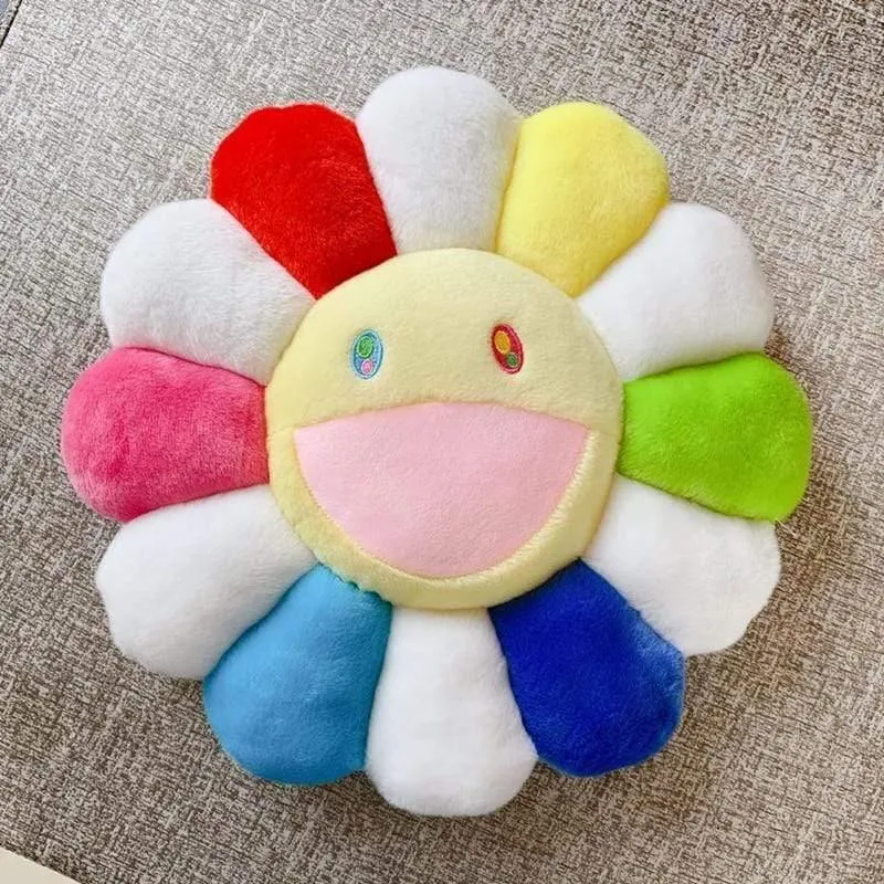 40cm-60cm Sonnenblumenkissen Weiche Blume Gefüllte Puppe Kawaii Kaikai Kiki Buntes Plüschtierkissen Geschenk Sonnenblumenkissen