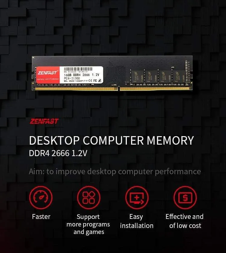 DDR3 DDR4 4 GB 8 GB 16 GB 32 GB Memoria Ram 1333 1600 2133 2400 2666 MHz Speicher Desktop Dimm Ram für PC Hohe Leistung