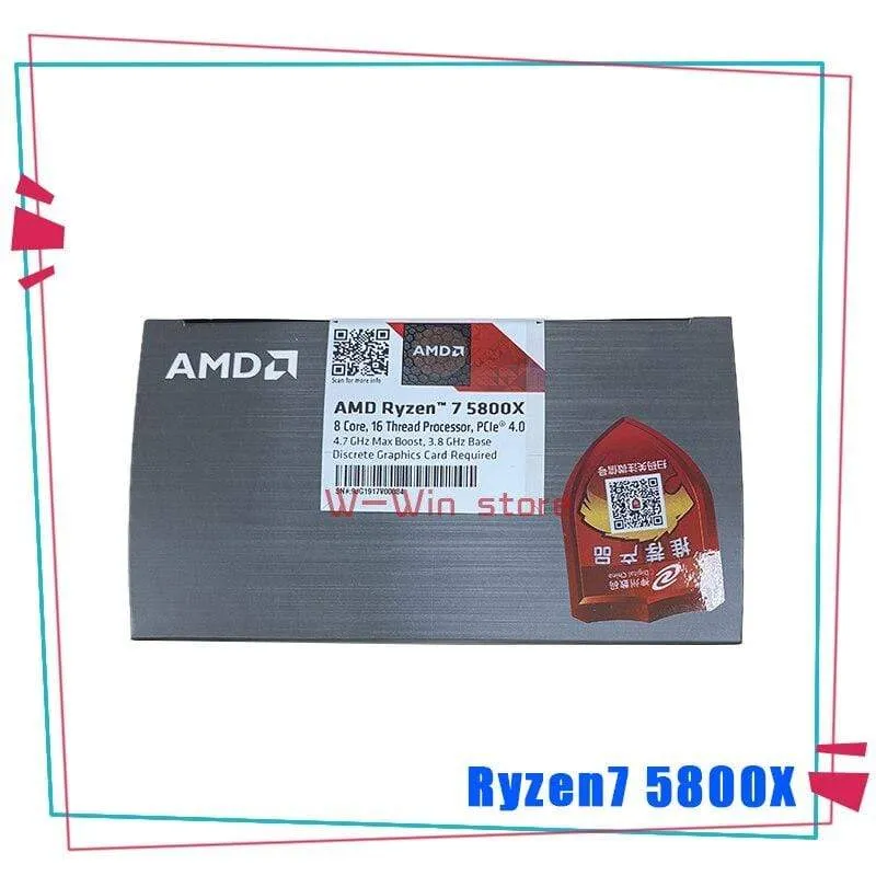 AMD Ryzen 7 5800X R7 5800X 3.8 GHz Achtkern-105-Gewinde-3-W-CPU-Prozessor L32 = 100M 000000063-4 Sockel AMXNUMX ohne Lüfter