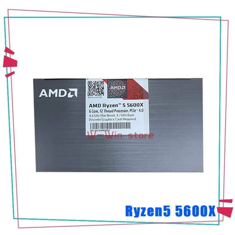 AMD Ryzen 5 5600X R5 5600X 3.7 GHz Sechs-Kern-Zwölf-Gewinde-65-W-CPU-Prozessor L3 = 32M 100-000000065 Sockel AM4 mit Kühlerlüfter