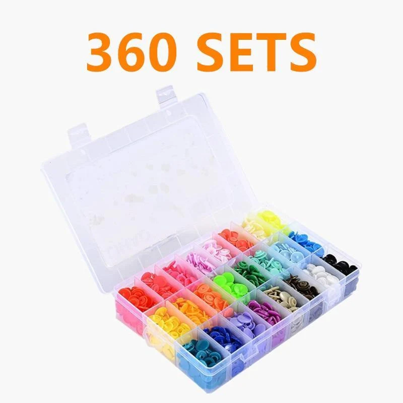 U-förmiger Verschluss Druckknöpfe & 360 Sätze T5 Druckknöpfe Kunststoffknöpfe Kit Druckknöpfe Stoffknöpfe DIY Näh- und Bastelwerkzeug