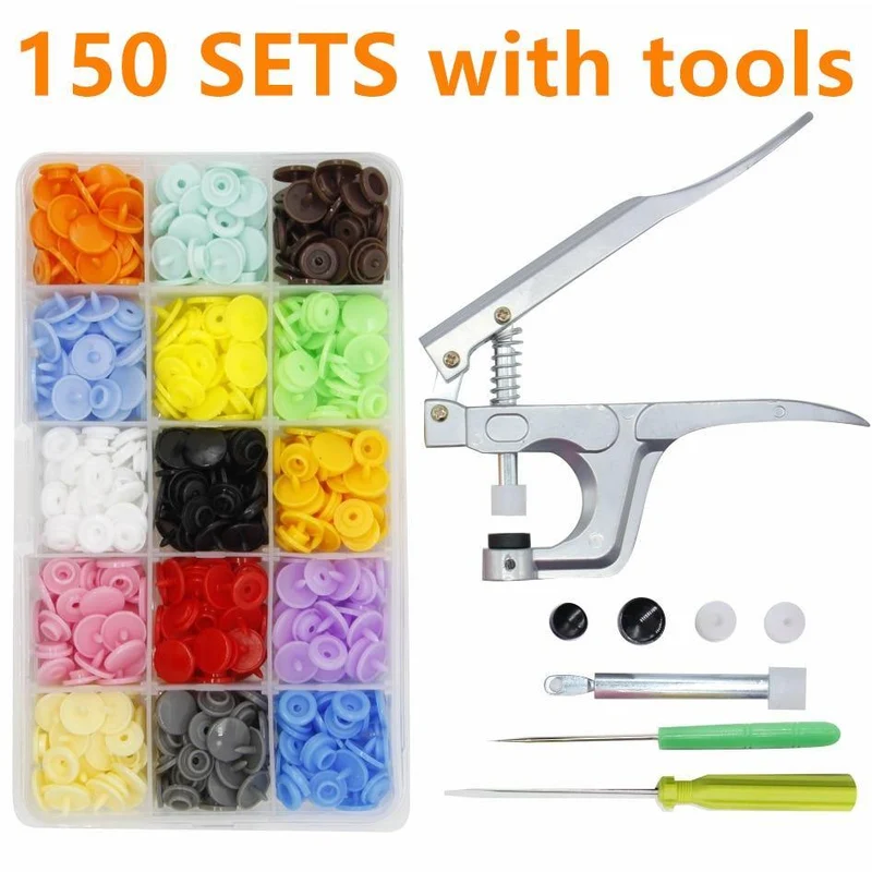 U-förmiger Verschluss Druckknöpfe & 360 Sätze T5 Druckknöpfe Kunststoffknöpfe Kit Druckknöpfe Stoffknöpfe DIY Näh- und Bastelwerkzeug