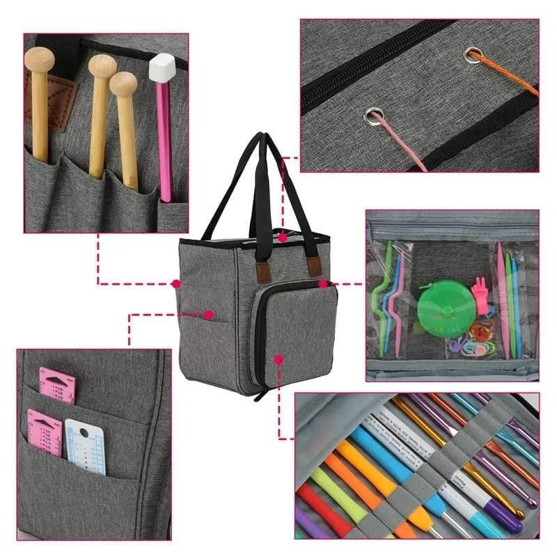 Strick Aufbewahrungstasche Garn Wolle Einkaufstasche Für Häkelnadel Stricknadeln Craft Garn Tasche Nähwerkzeuge Zubehör Organizer Fall