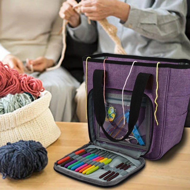 Strick Aufbewahrungstasche Garn Wolle Einkaufstasche Für Häkelnadel Stricknadeln Craft Garn Tasche Nähwerkzeuge Zubehör Organizer Fall
