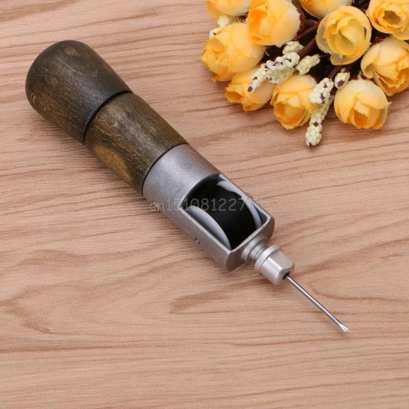 Leathercraft Lock Stitch Nähen Ahle Faden Kit Nadeln Stitch Leder Stoff Lebensmittel # H0VH # Drop Shipping