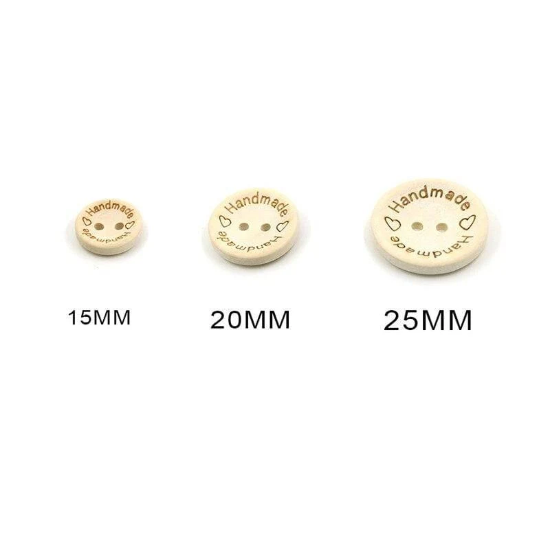 100 Stück / Los Holzknöpfe Kleidung Dekoration Hochzeitsdekor Handgemachte Brief Liebe DIY Basteln Scrapbooking zum Nähen Zubehör