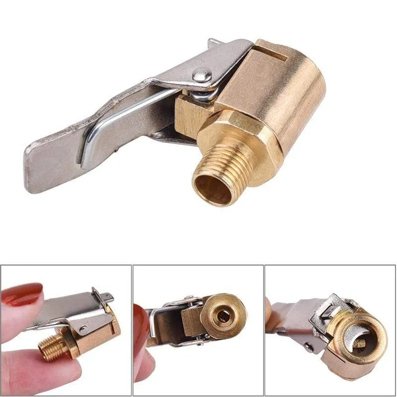 Auto LKW Messing Luftpumpe Chuck Reifen Ventil 8mm Pumpe Ventil Clip Clip Klemme Stecker Adapter