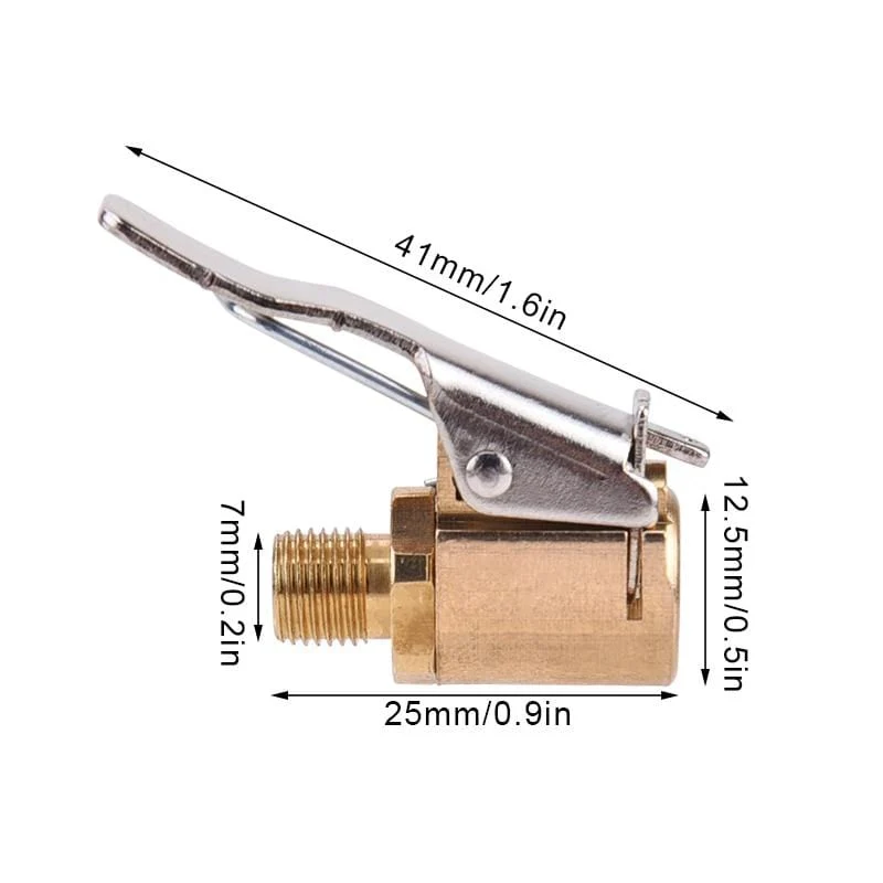 Auto LKW Messing Luftpumpe Chuck Reifen Ventil 8mm Pumpe Ventil Clip Clip Klemme Stecker Adapter