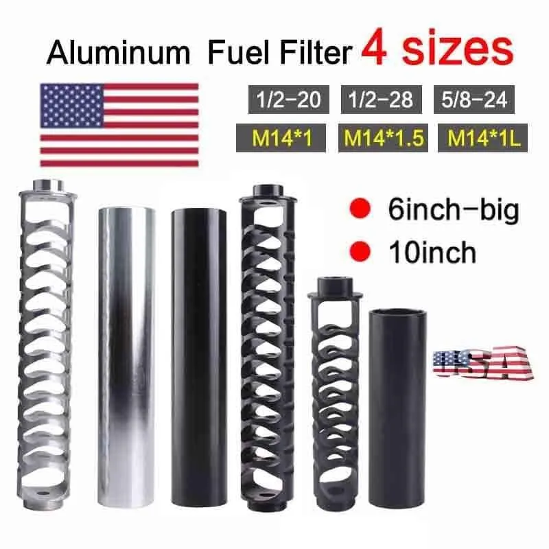 1 / 2-20 1 / 2-28 5 / 8-24 6-Zoll-kleine 6-Zoll-große 10-Zoll-Einkern-Aluminium-Kraftstofffilter-Lösungsmittelfalle für NAPA 4003 WIX 24003