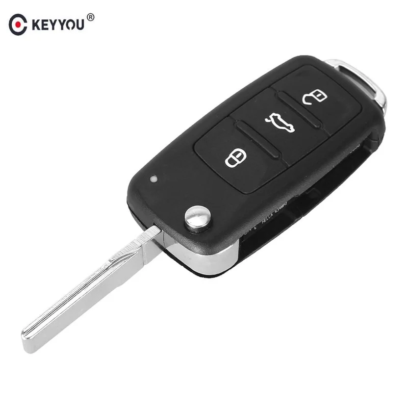 3 Tasten für VW Volkswagen Tiguan Golf Sagitar Polo MK6 Flip Fob Remote Folding Key Shell Uncut Blade