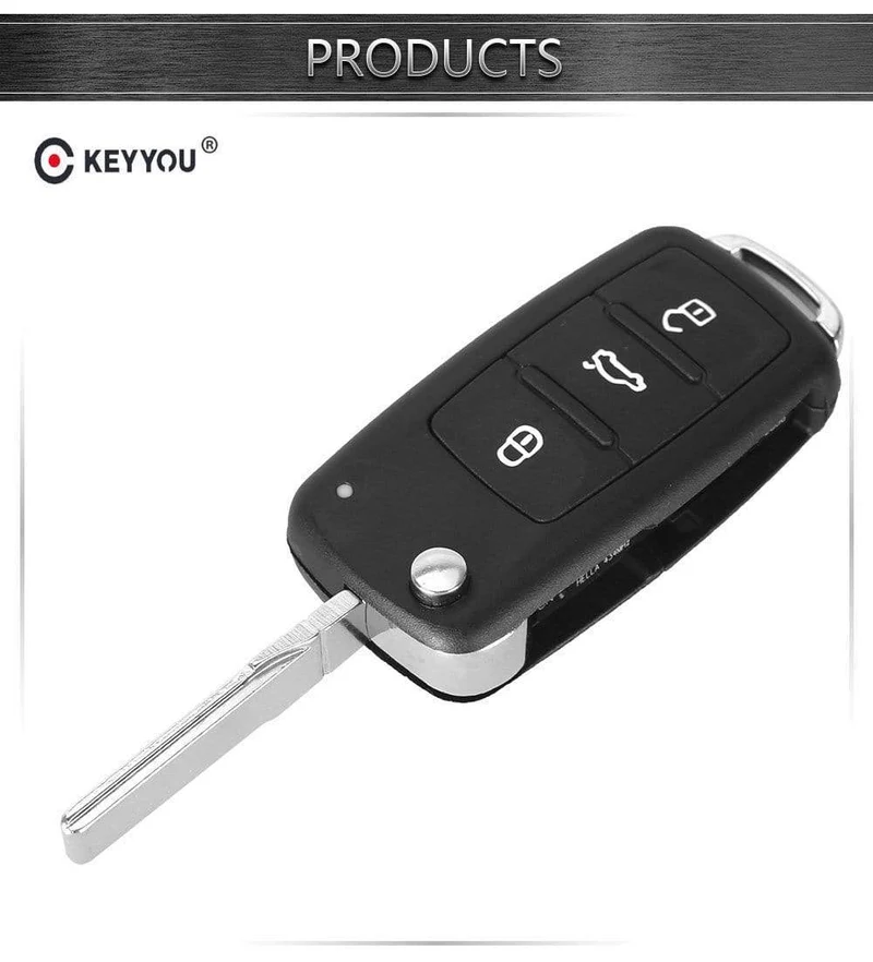 3 Tasten für VW Volkswagen Tiguan Golf Sagitar Polo MK6 Flip Fob Remote Folding Key Shell Uncut Blade